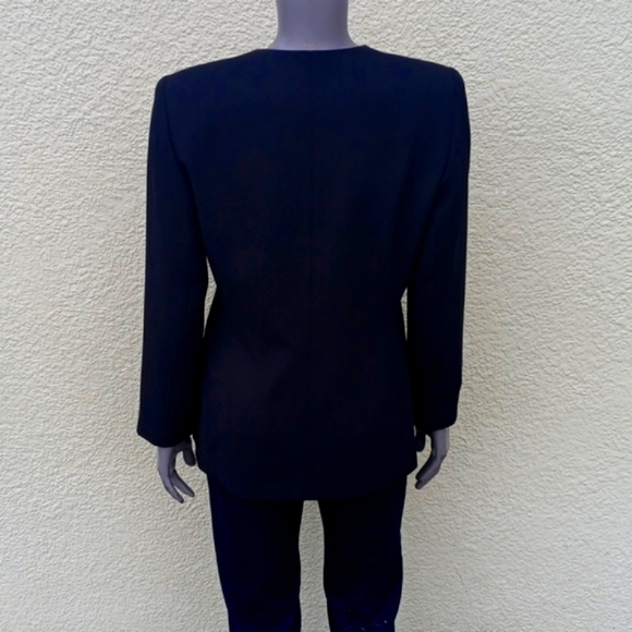 LE SUIT PETITE LADIES VINTAGE BLACK (4) GOLD BUTTON LUXURY SUITCOAT/BLAZER - Picture 15 of 17